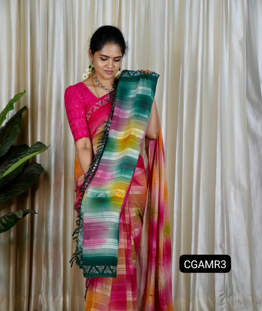 Chiffon stone work saree 🥳