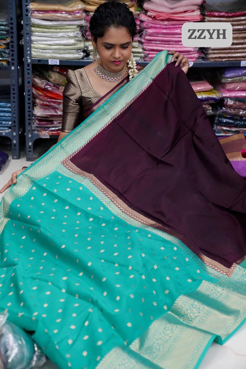 Warm silk sarees in half and half collections🥳