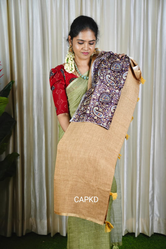 Kadhi cotton with kalamkari blosue ❌