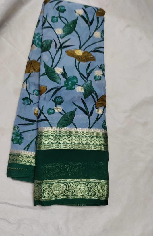Semi Mysore crepe silk saree🥳 prebook