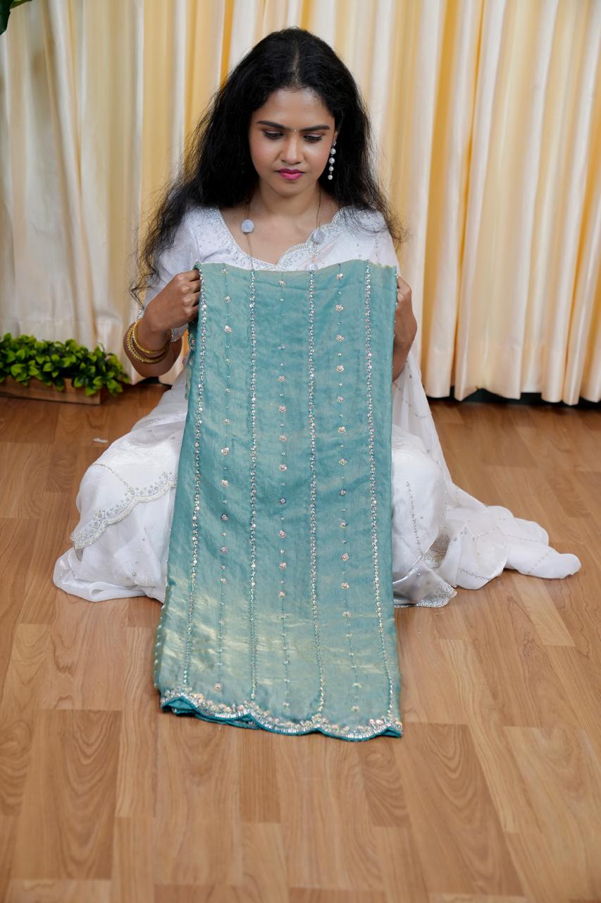 space silk saree with katana beads work🥰😎🥳