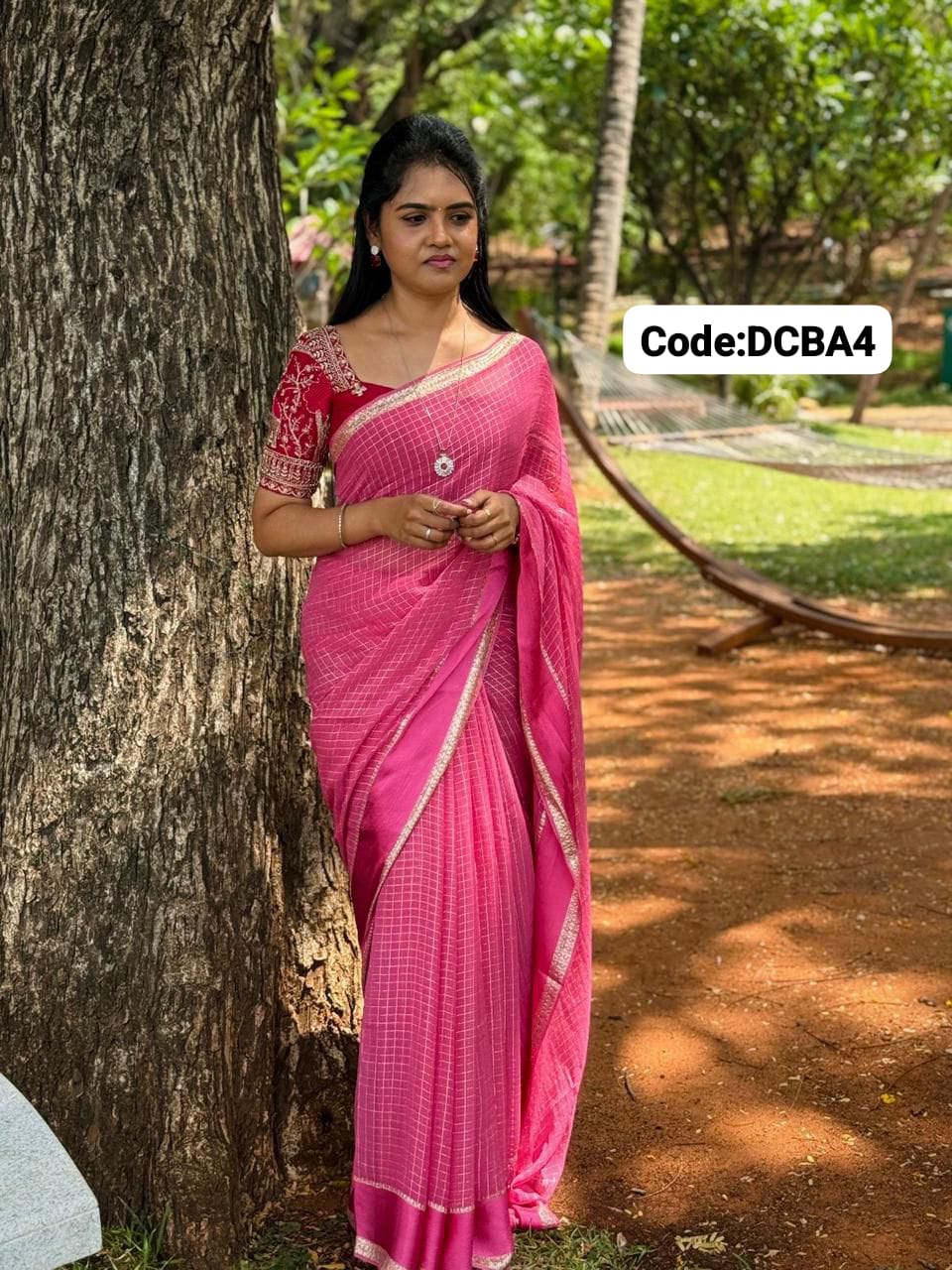 Viscose Georgette Satin border saree with same blouse shown as picture🥳