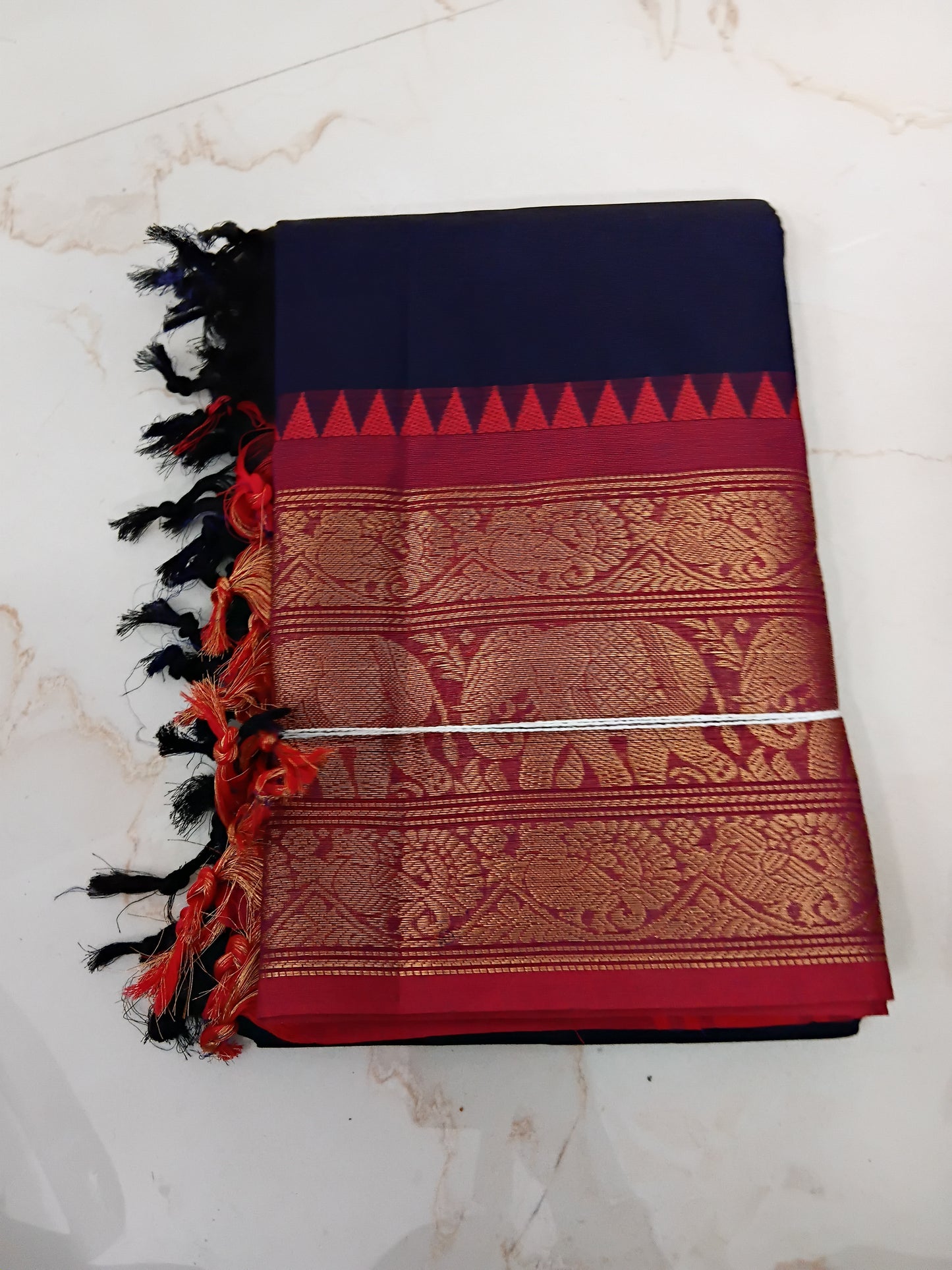 Pure cotton salwar neavy blue 💙 with red(stiched)