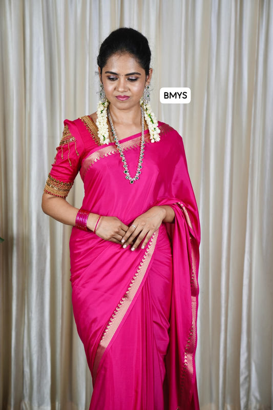 Mysore crepe silk sarees with golden zari ❌