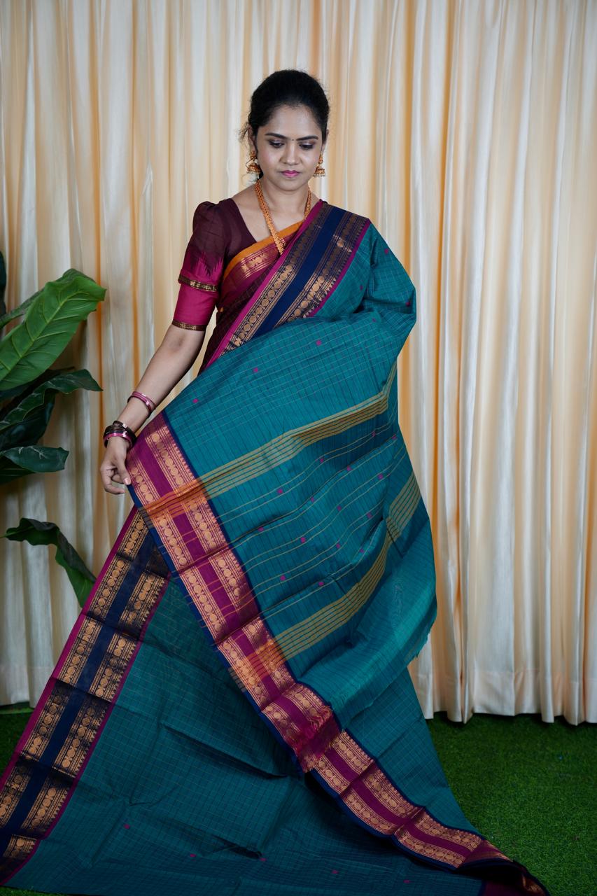 Kanchi cotton korvai buttas 5.5 Mtr ❌