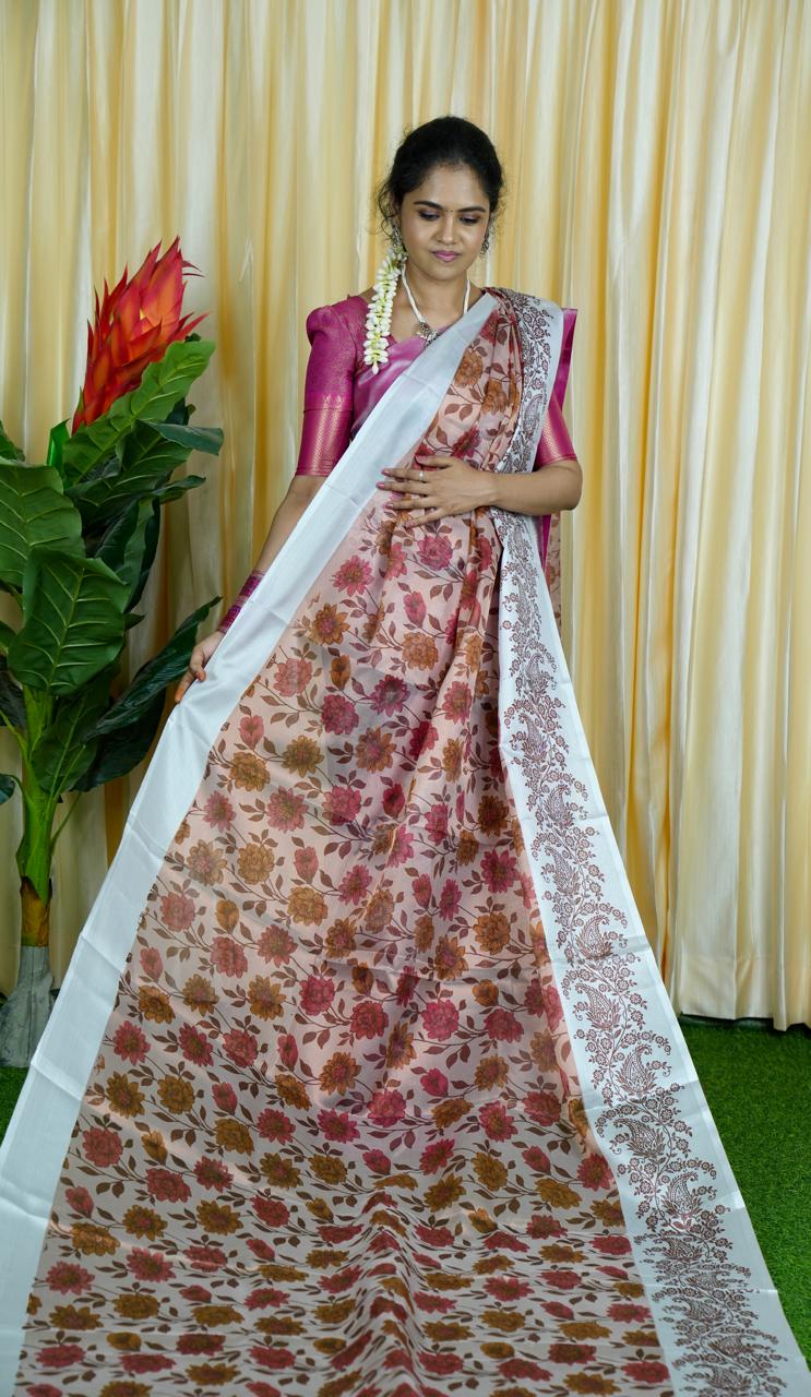 Soft Tissue Floral Printed Saree🥰🥳