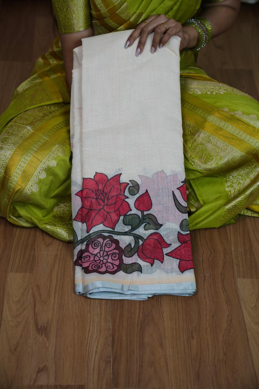 Linen cotton saree🥳