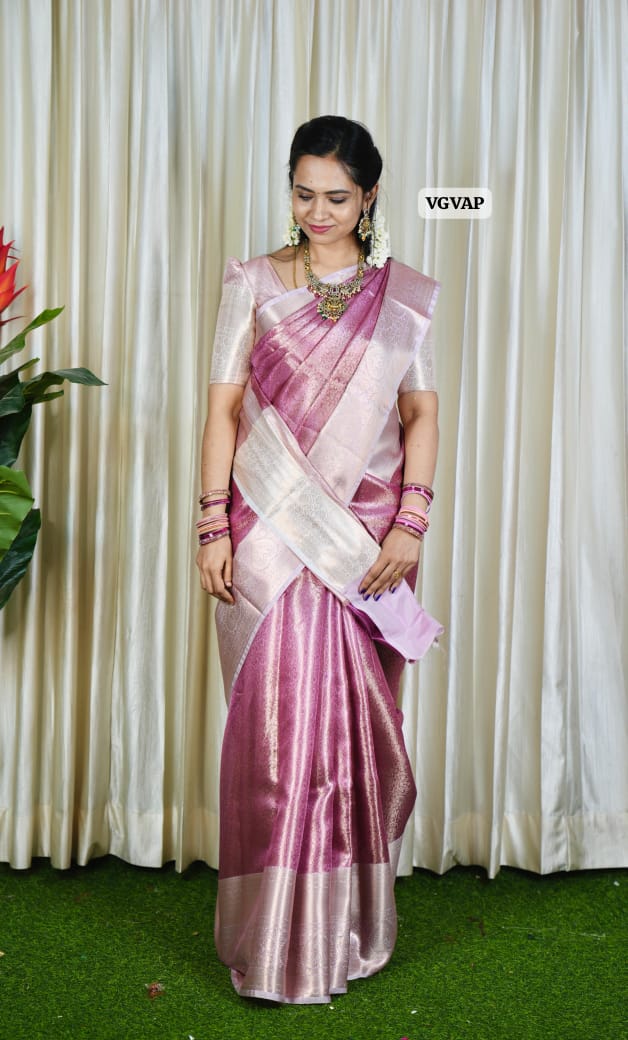Premium Bridal Katan Tissue Saree ❌