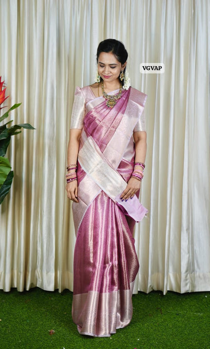 Premium Bridal Katan Tissue Saree ❌