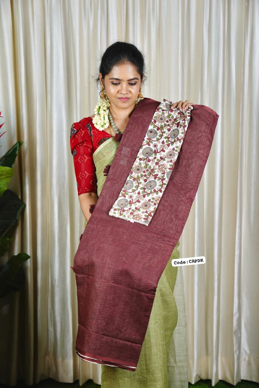 Kadhi Cotton with Kalamkari Blouse  prebook ❌