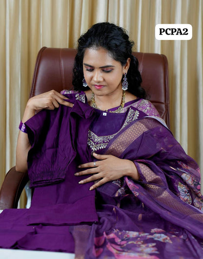 Premium cotton silk salwar set (stitched). 🥳