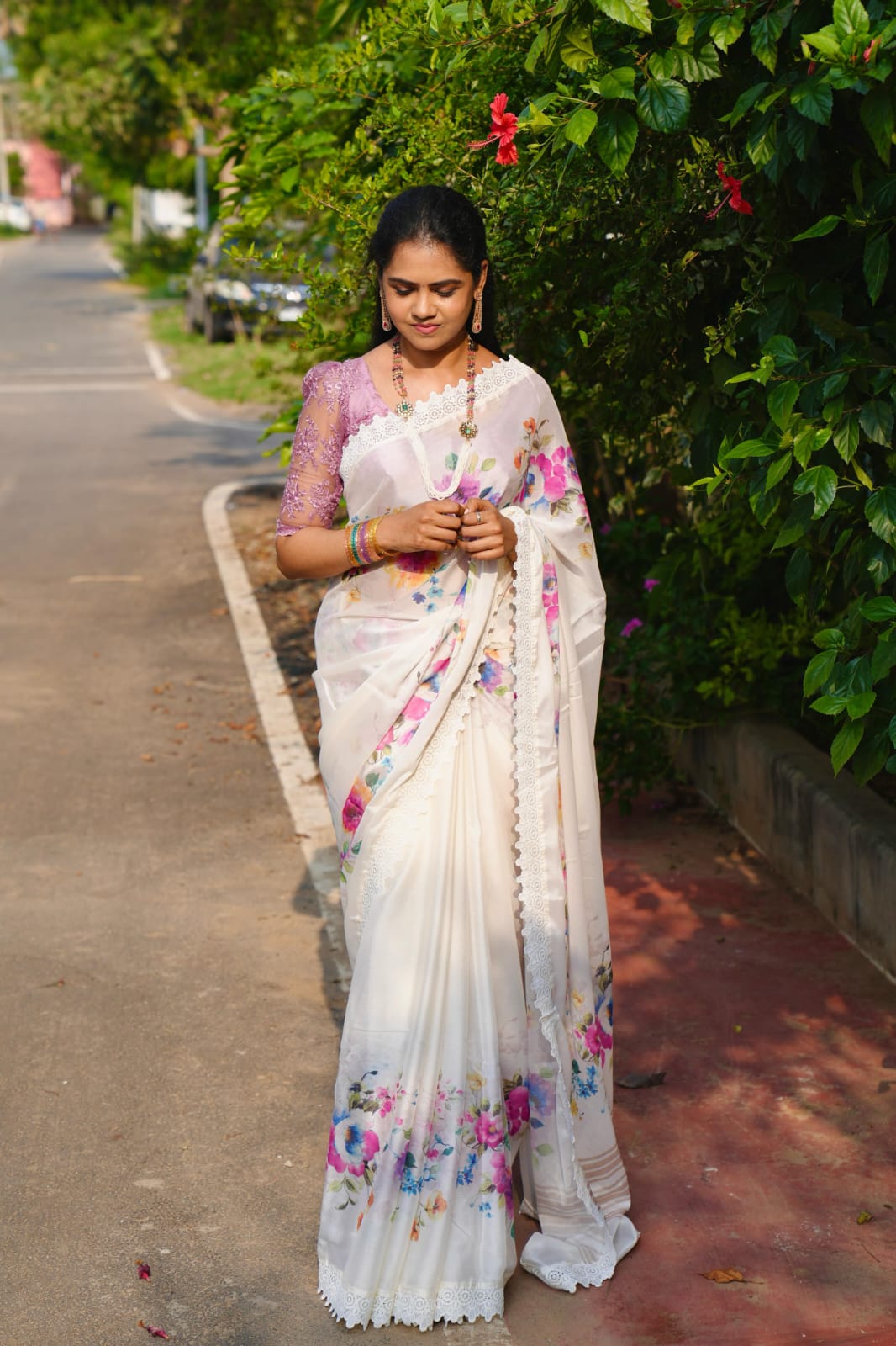 Premium Floral Georgette Silk🍄🥳