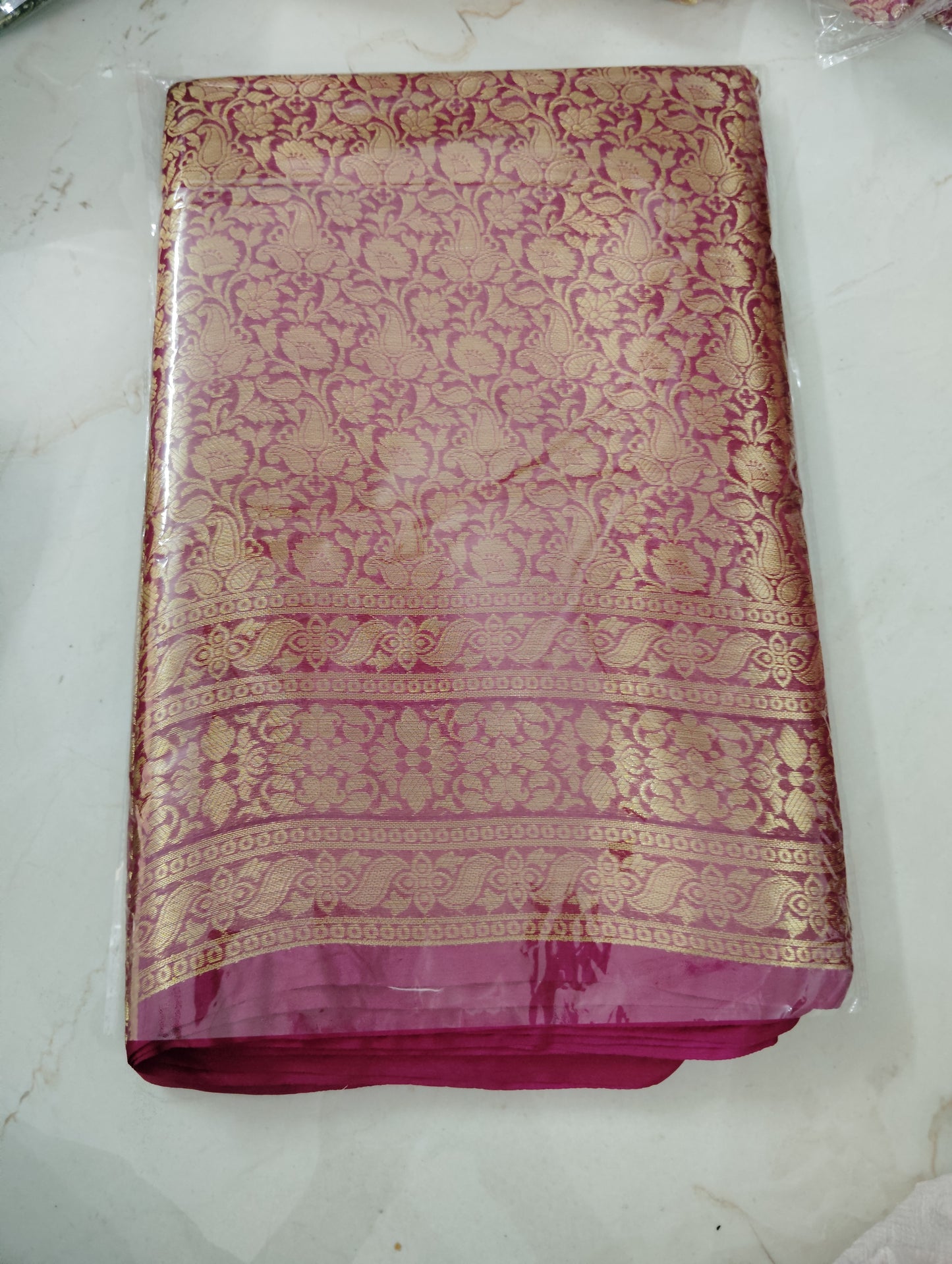 Bridal Tissue Saree Golden Zari📷