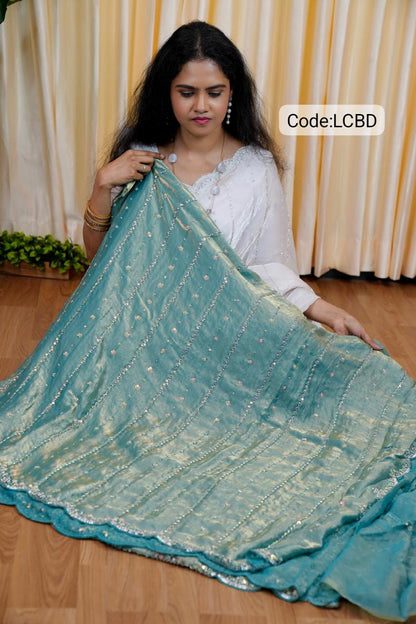 space silk saree with katana beads work🥰😎🥳