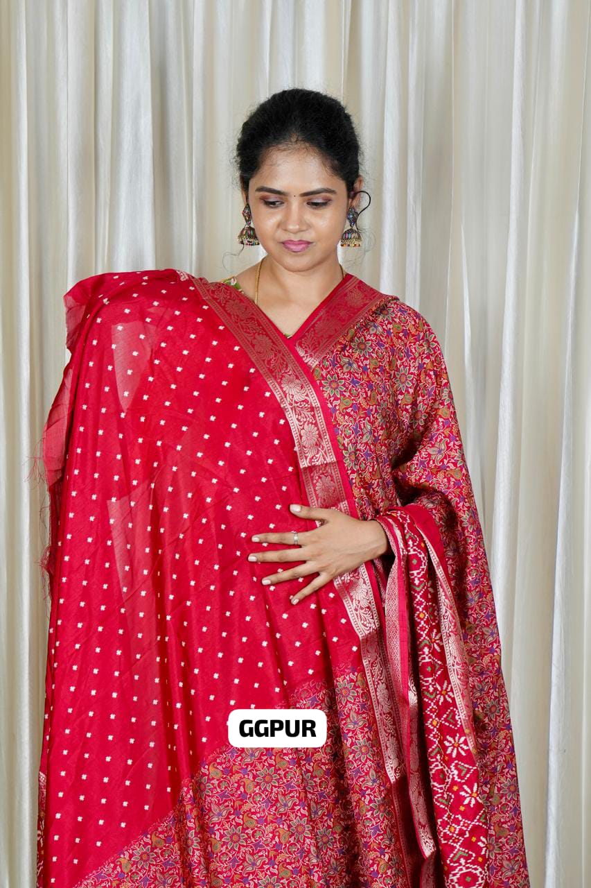 Premium Crape Dola Silk Fabric 🥳