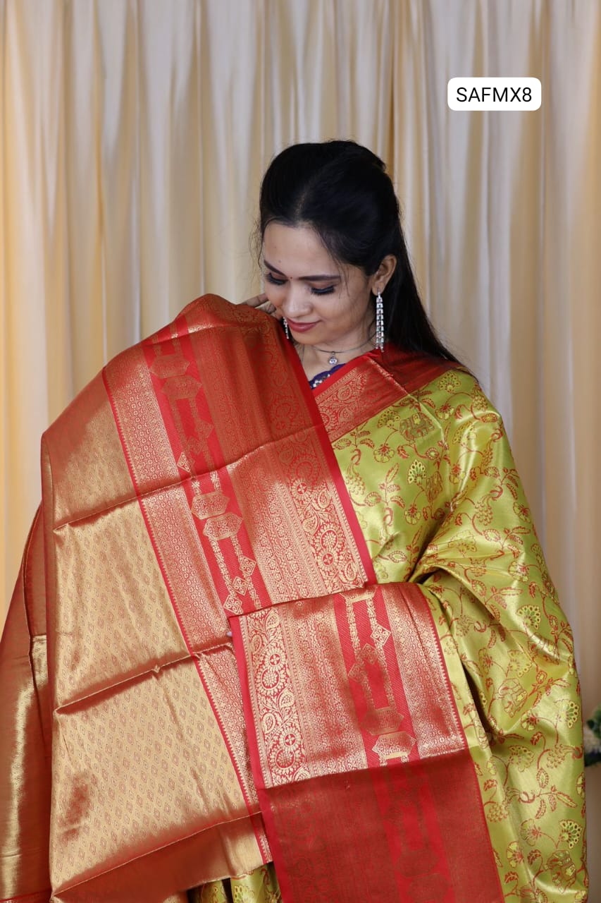 Kanchi bridal semi silk saree  with runing blouse 🥳
