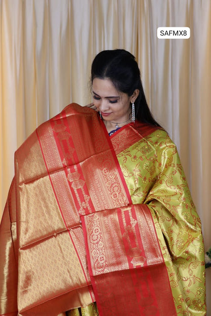 Kanchi bridal semi silk saree  with runing blouse 🥳