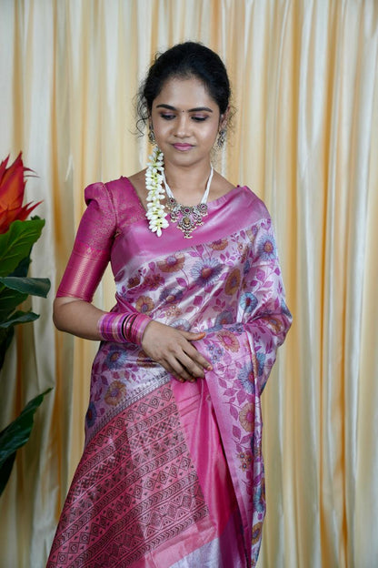 Soft Tissue Floral Printed Saree🥳