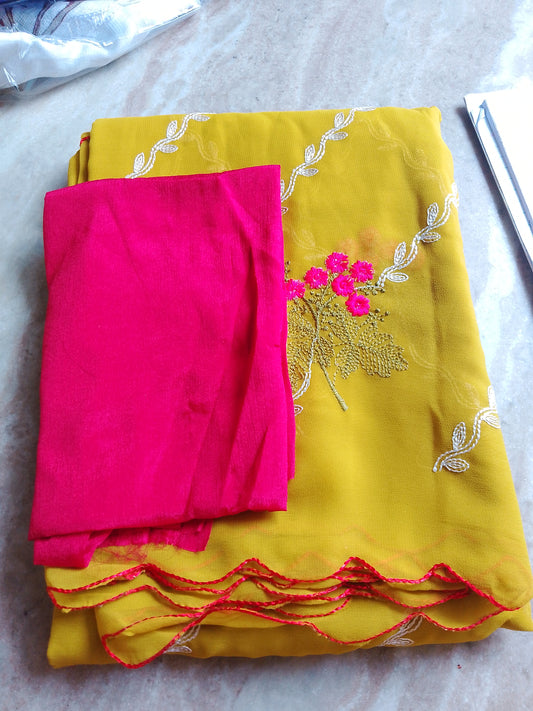 Designer embroidery saree 📷