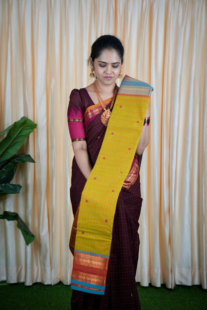 Kanchi cotton korvai buttas 5.5 Mtr❌
