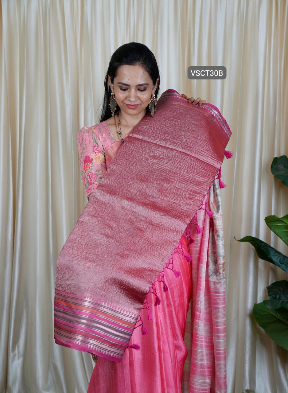 Crushed tissue saree🥰