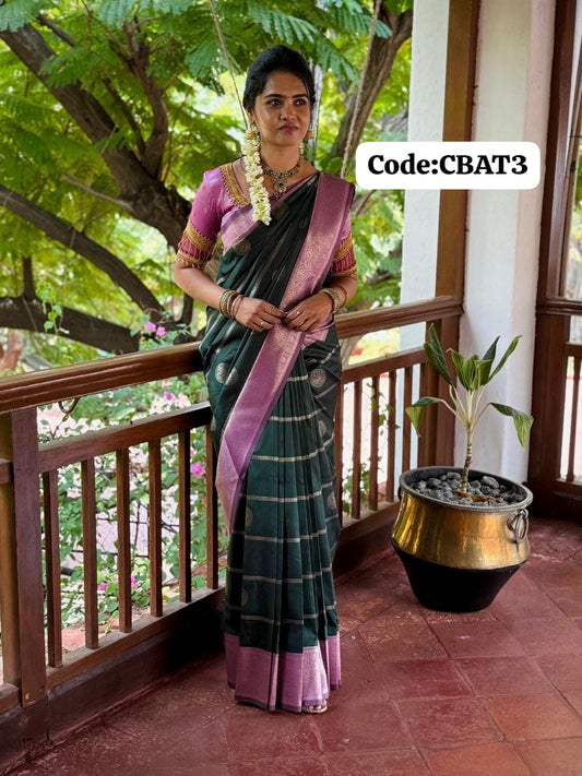 Kanchi semi silk saree🌈🥰😎📚