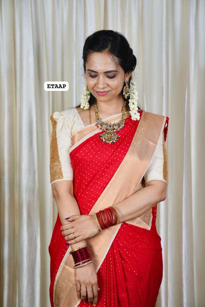 1000 buttas in Premium kanchi bridal semi silk sarees❌