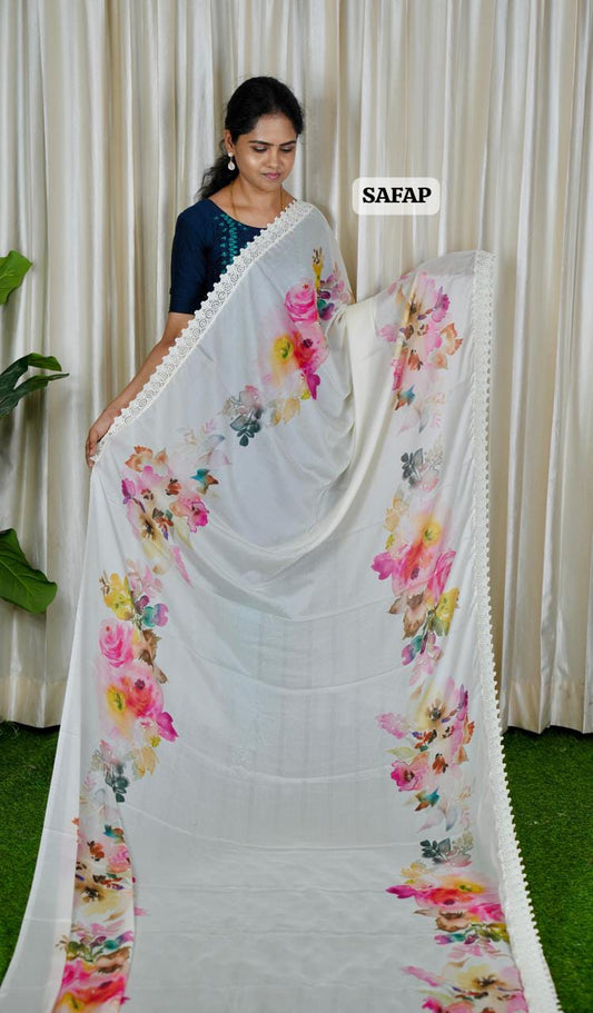 Premium Floral Georgette Designer🍄🥳