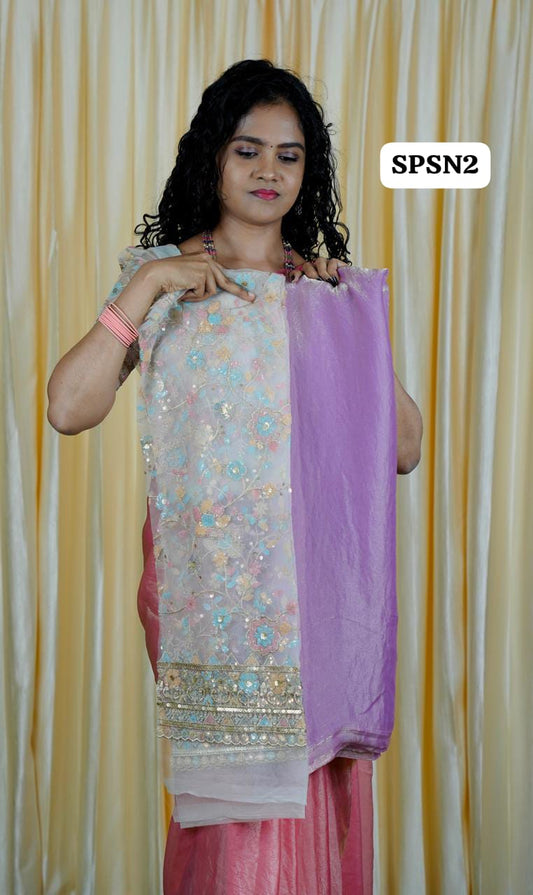 Space silk saree with Blouse(Unstitched) 🥳✅