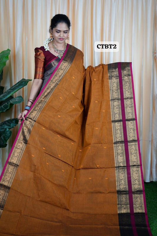 Premium Kanchi Cotton With Buttas /running ❌