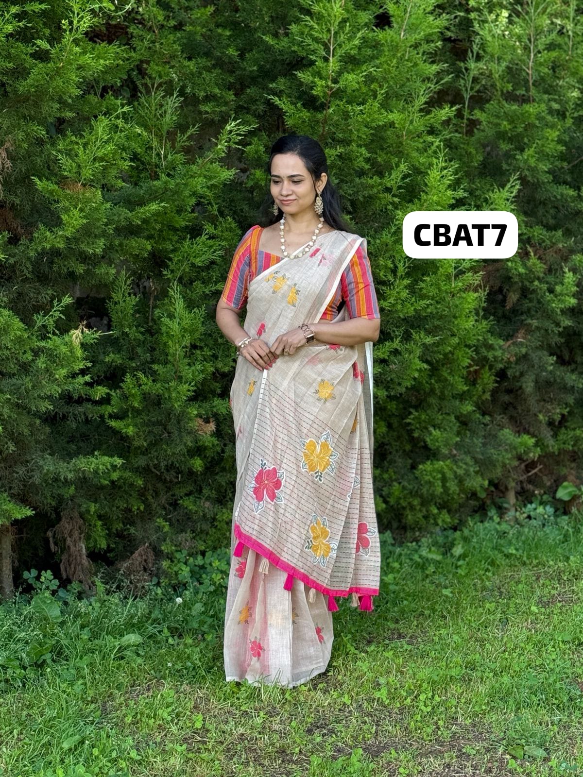 Linen cotton saree 🥳