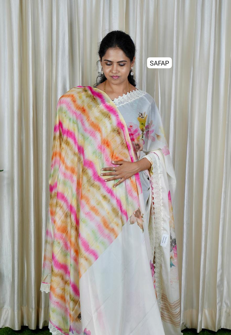 Premium Floral Georgette Designer🍄🥳
