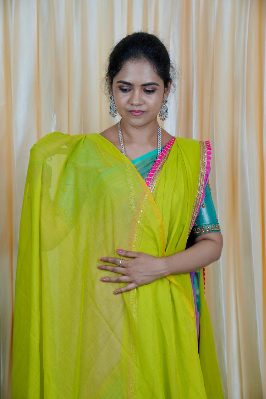 Kadhi Cotton Saree with Cut Work Designer Border ❌❌