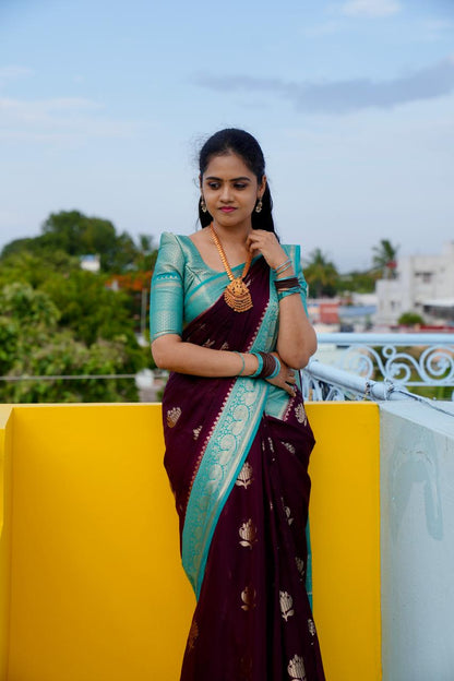 Premium Warm Silk Saree(no animal figure)🥳