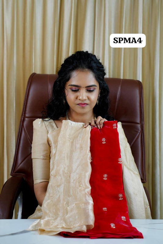 Space silk saree with contrast blouse🥰 🥳