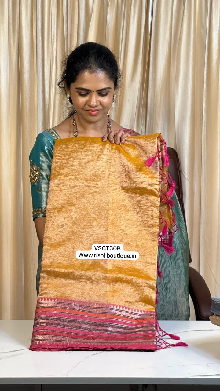 Crushed tissue saree😎🥰