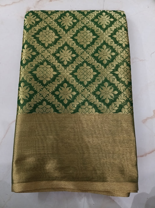 Premium semi soft silk 🍏🍄dark green