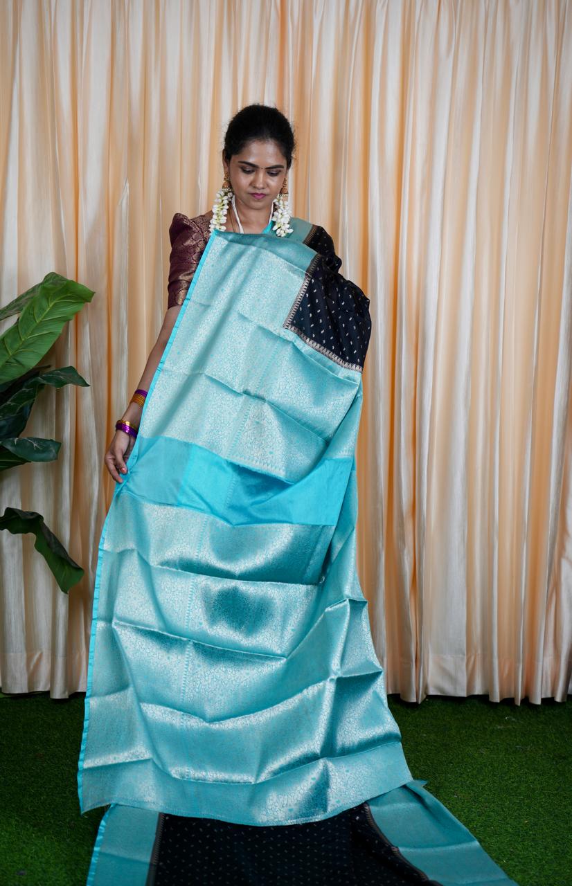 1000 Buttas Concept in Warm  Silk  Saree 👇