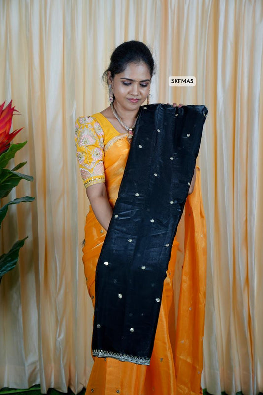 Offer 🤩 Jimmy Choo Saree with embroidery blouse😍