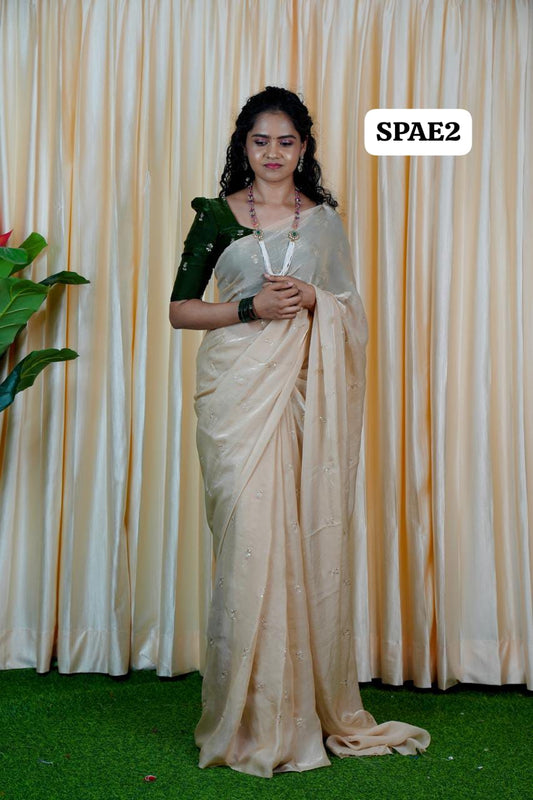 Space silk sarees.🥳with contrast blouse