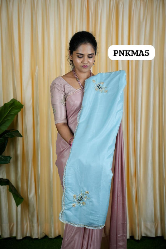 Shimmer sarees with beeds 🥳