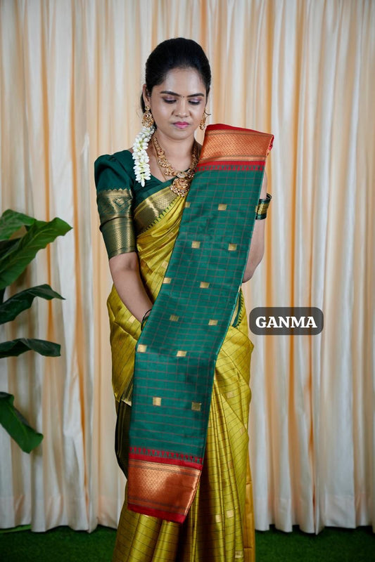 Kalyani silk saree with checks❌
