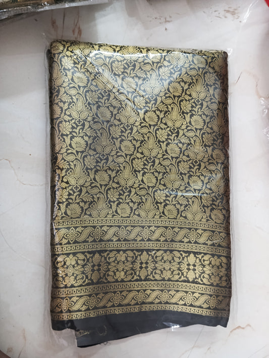 Bridal Tissue Saree Golden Zari📷 ⚫