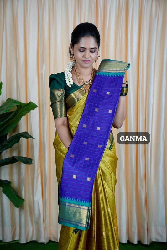 Kalyani silk saree with checks✅🥳