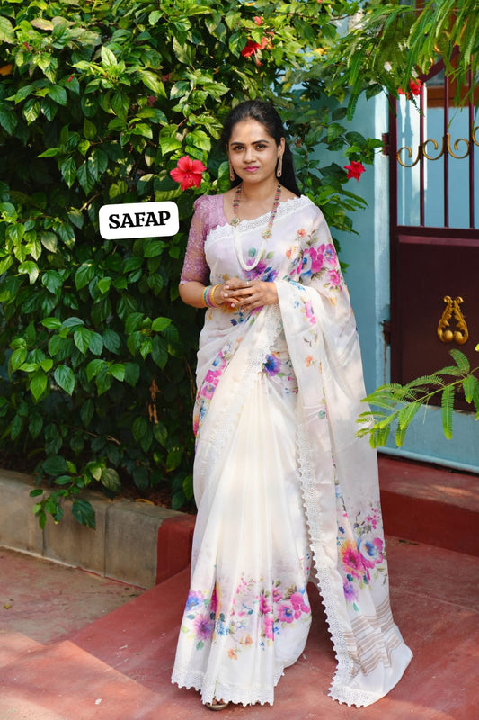 Premium Floral Georgette Silk🍄🥳