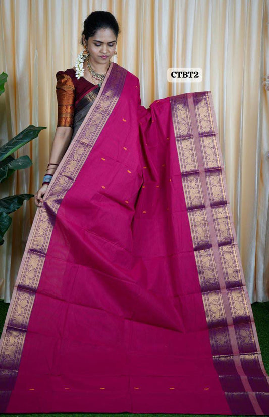 Premium Kanchi Cotton With Buttas❌