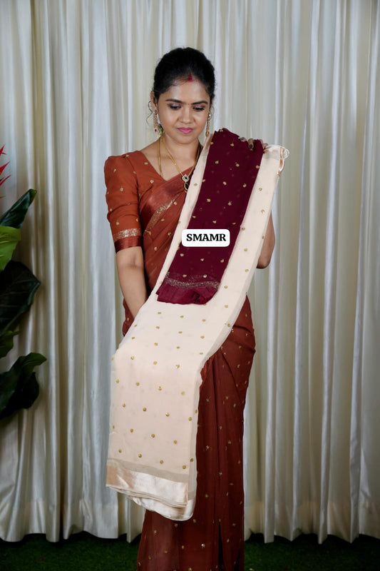 Pure Georgette with chumky works🥳