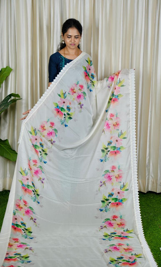 Premium Floral Georgette Silk🍄🥳