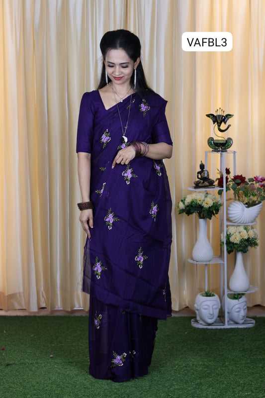 Georgette saree  with  runing blouse ❌