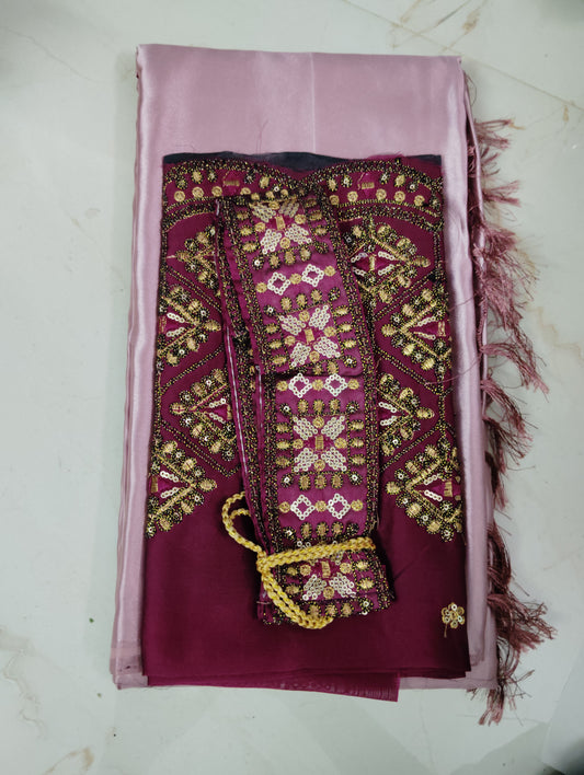 Satin Saree + Belt📷